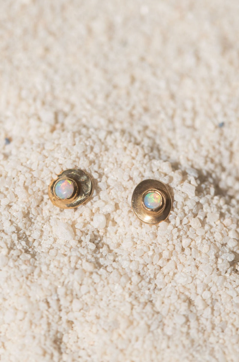 Opal Earrings - 10k Gold
