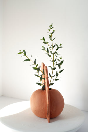 Terracotta Squiggle Vase