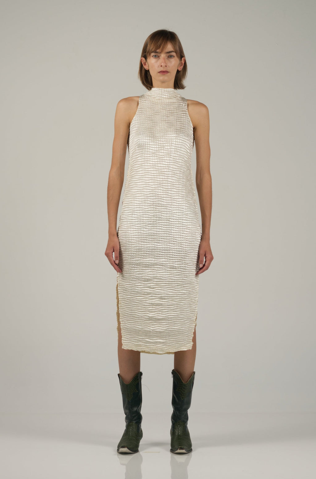 Skin Singlet Dress in Pearl - Nin Studio