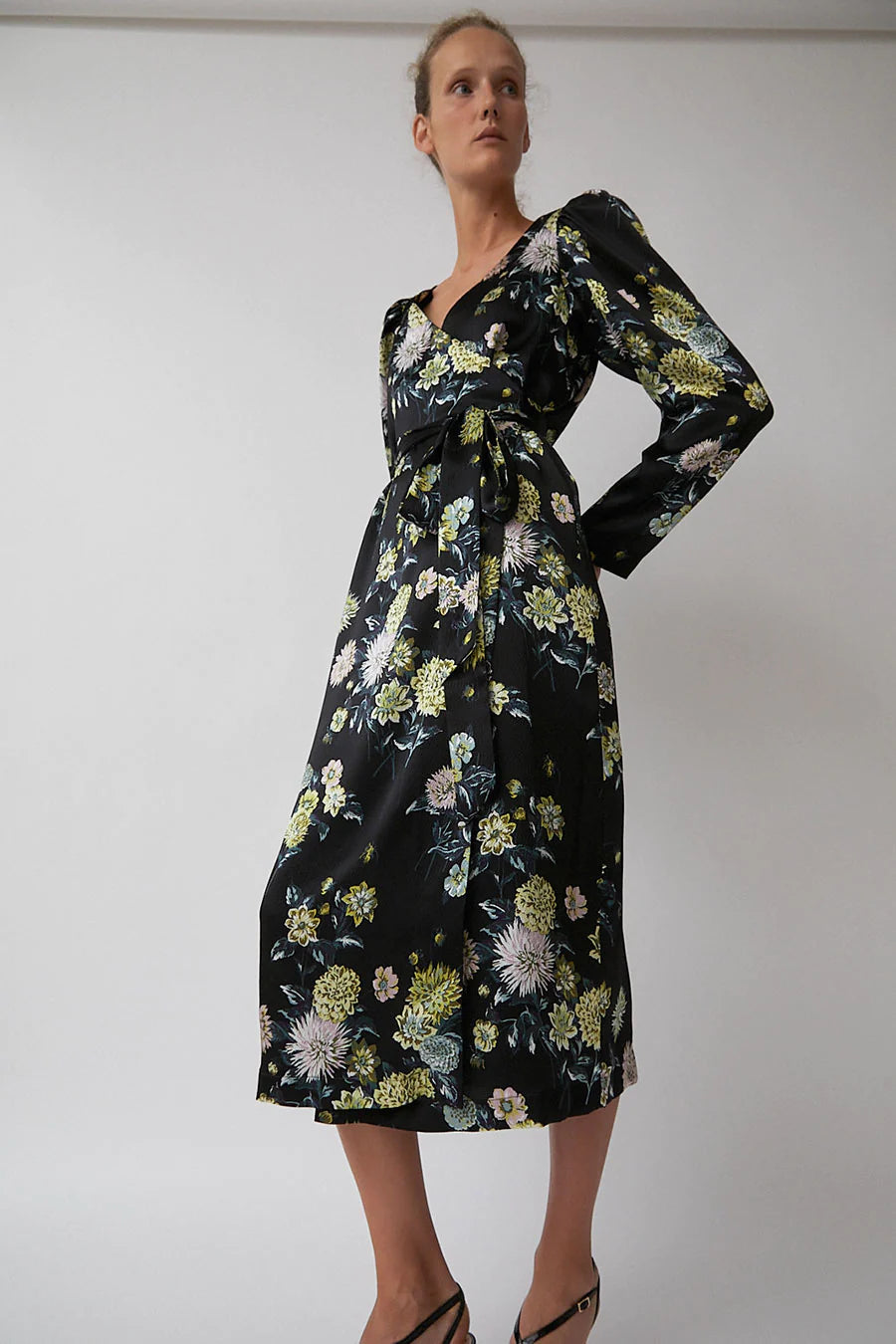 Franca Dress in Black Brighton Floral - No. 6
