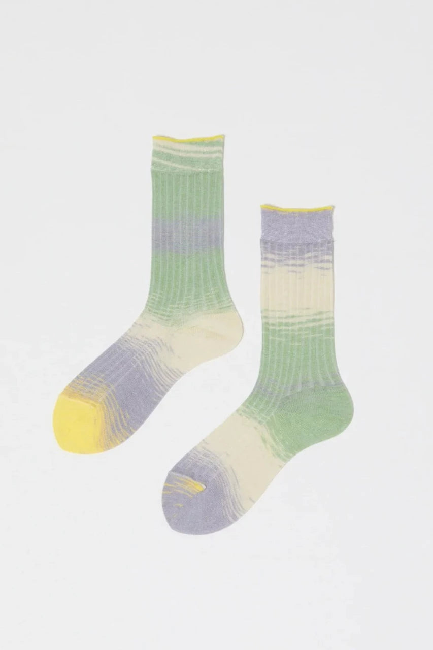 Japanese Ribbed Kasuri Socks