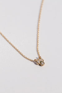 Triple Diamond Necklace - 14K